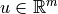 u \in \mathbb{R}^m