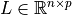 L \in
{\mathbb R}^{n \times p}